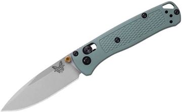 Picture of Benchmade Knife Company, Knives - Mini Bugout, AXIS Mechanism, 2.82" S30V Blade, Sage Green Grivory Handle, Mini Deep Carry Reversable Clip, Drop-Point, Plain Edge, Lanyard Hole, Weight: 1.5oz (42.52g)