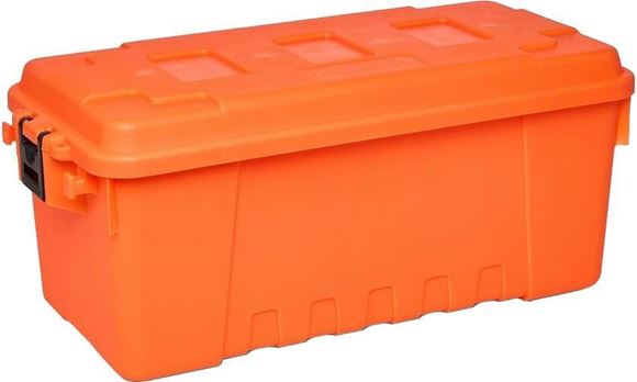 Picture of Plano Sportman's Trunk -  Medium, Hunter Orange, Lockable, Interior Dimensions: 26"L x 11.25"W x 11.25"H, Exterior Dimensions: 30"L x 14.25"W x 12.75"H