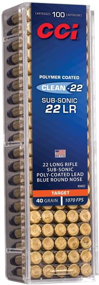 Picture of CCI 934CC SV Target Rimfire Ammo 22 LR, LRN, Blue Polycoat, 40 Gr, 100 Rnd, Boxed