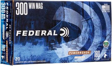 Picture of Federal 300W180LFA Power-Shok Rifle Ammo 300 WIN 180 GR COPPER, 20/box