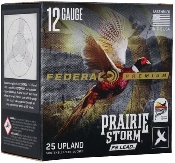 Picture of Federal Premium Prairie Storm FS Lead Load Shotgun Ammo - 12Ga, 2-3/4", 1-1/4oz, #5, 1500 fps, 25rds Box