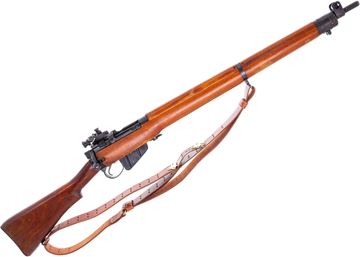 Picture of Used Lee Enfield No4 Mk1* Bolt-Action Rifle, 303 British, 25" Barrel, Full Military Wood Stock, Parker Hale 5C Aperture Sight, Long Branch 1945 Production, Very Good Condition