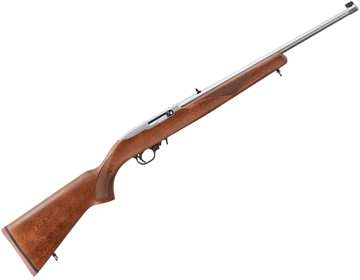 Picture of Ruger 10/22 Sporter 75th Anniversary Rimfire Semi-Auto Rifle - 22 LR, 18.50",  Stainless Steel Barrel, Alloy Steel, Walnut-Stained Hardwood Stock, Gold Bead Front & Adjustable Rear Sights, 10rds