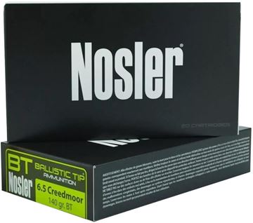 Picture of Nosler Ballistic Tip Rifle Ammo - 6.5 Creedmoor, 140gr, Nosler Ballistic Tip, 20rds Box