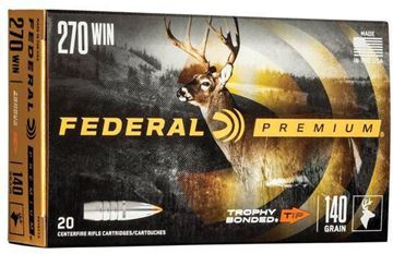 Picture of Federal Premium Vital-Shok Rifle Ammo - 270 Win, 140Gr, Trophy Bonded Tip, 20rds Box