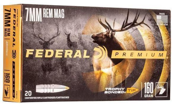 Picture of Federal Premium Vital-Shok Rifle Ammo - 7mm Rem Mag, 160Gr, Trophy Bonded Tip, 20rds Box