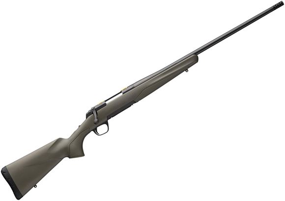 Picture of Browning X-Bolt Hunter Bolt Action Rifle - 270 Win, 22", Threaded With Muzzle Brake, Sporter Contour, Matte Blued, OD Green Synthetic Stock, 4rds, Adjustable Feather Trigger