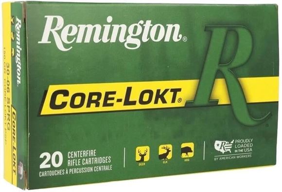 Picture of Remington Core-Lokt Centerfire Rifle Ammo - 30-06 Sprg, 150Gr, Core-Lokt, PSP, 20rds Box