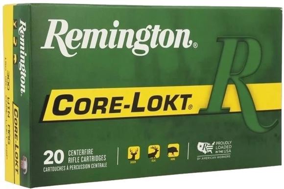 Picture of Remington Core-Lokt Centerfire Rifle Ammo - 300 Win Mag, 150Gr, Core-Lokt, PSP, 20rds Box