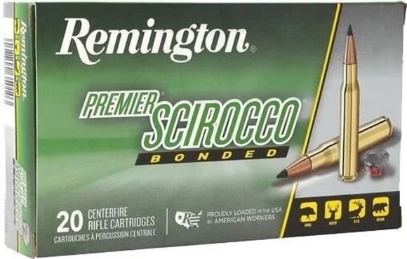 Picture of Remington Premier Scirocco Centerfire Rifle Ammo - 300 RUM (Rem Ultra Mag), 180Gr, Swift Scirocco Bonded, 20rds Box