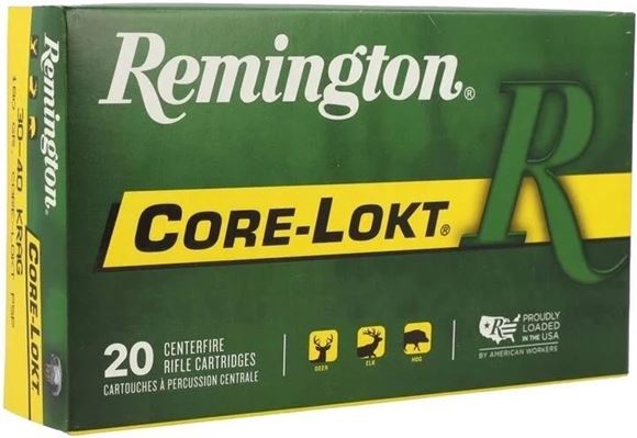 Picture of Remington Core-Lokt Centerfire Rifle Ammo - 30-40 Krag, 180Gr, Core-Lokt, PSP, 20rds Box