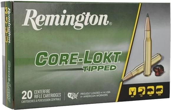 Picture of Remington Core-Lokt Tipped Centerfire Rifle Ammo - 308 Win, 180Gr, Core-Lokt Tipped, 20rds Box