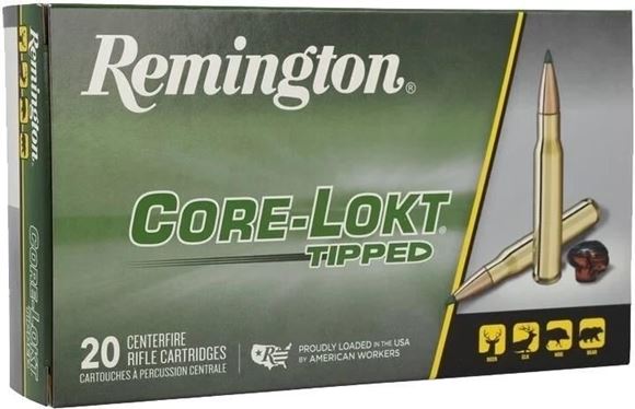 Picture of Remington Core-Lokt Tipped Centerfire Rifle Ammo - 308 Win, 165Gr, Core-Lokt Tipped, 20rds Box