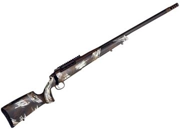 Picture of Weatherby Model 307 Alpine Bolt Action Rifle - 308 Win, 20", BSF Carbon Barrel, 5/8-24 Threaded With Brake, Exposed carbon fiber with WYO brown and backpack brushed sponge pattern accents, TriggerTech Trigger, 3rds.