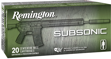 Picture of Remington Subsonic Centerfire Rifle Ammo - 300 AAC Blackout, 220Gr, OT FB, 940fps 20rds Box