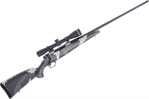 Picture of Used Weatherby Mark V Backcountry Ti Bolt Action Rifle, 308 Win, 22" Fluted Blued Barrel, Muzzle Brake, Leupold VX-Freedom 3-9x40, Carbon Fiber Stock, Like New Condition