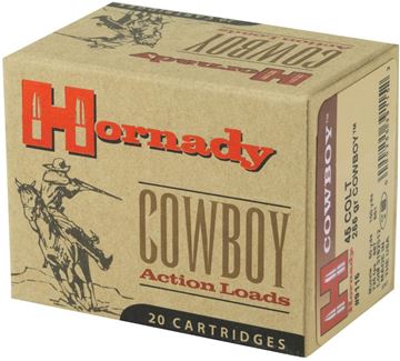 Picture of Hornady 9115 Custom Pistol Ammo 45 LC, Cowboy, 255 Gr, 725 fps, 20 Rnd Boxed