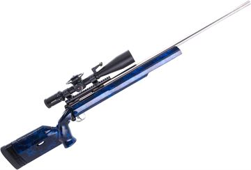 Picture of Used Custom F-Class Bolt-Action Rifle, 6.5x47mm Lapua, 30" Krieger Barrel, Stainless, Blue Robertson Synthetic Stock, Barnard Action, Khales K1050 10-50x56mm Riflescope, Custom F-Class Bipod, Reloading Accessories, Very Good Condition