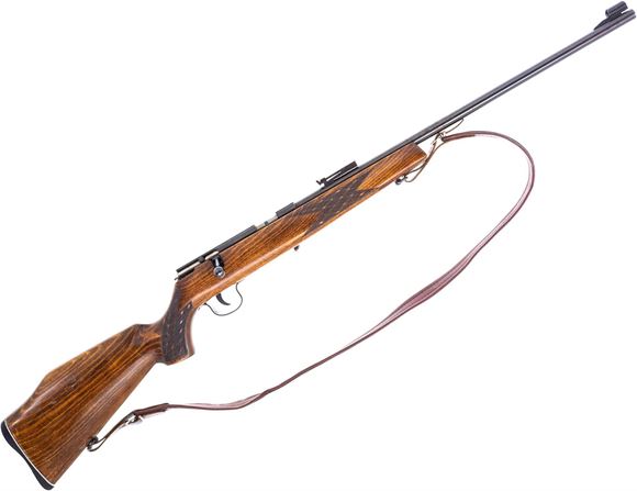 Picture of Used Voere Bolt-Action Rifle, 22LR, 21.5" Barrel, Blued, Wood Stock, Iron Sights, Leather Sling, 1 Magazine, Good Condition