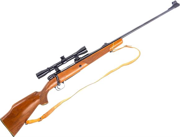 Picture of Used Mauser Mod 2000 Bolt-Action 270 Win, 24" Barrel w/Sights, Walnut Stock, Bushnell Banner 4x Scope, Leather Sling, Good Condition