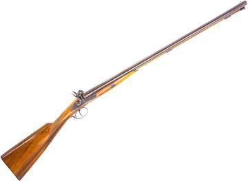 Picture of Used Pedersoli Side-By-Side Black Powder Muzzle-Loading Precussion Cap Shotgun, 12 Bore, 28" Barrel, Wood Stock, Double Trigger, Case Hardened Receiver, Good Condition