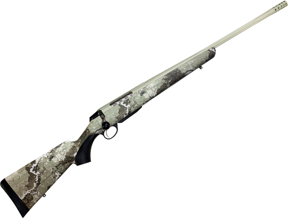 Picture of Tikka T3X Lite Veil Alpine Bolt Action Rifle - 270 Win, 22.3" Fluted Threaded w/Brake, Cerakote Desert Verde, Veil Alpine Camo Camo Synthetic Stock, Standard Trigger, 3rds, No Sights