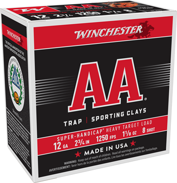 Picture of Winchester Target AA Super Handicap Shotgun Ammo -  12ga, 2 3/4", 3 Dram, 1-1/8 oz, #8 Shot, 1250 fps, HDCP, 250rds Case