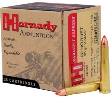 Picture of Hornady Varmint Express Rifle Ammo - 22 Hornet, 35Gr, V-MAX, 25rds Box