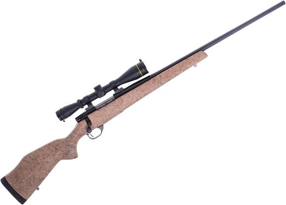 Picture of Used Weatherby Vanguard Bolt-Action Rifle, 223 Rem, 24" Barrel, Blued, Tan Synthetic Stock, Leupold VX-II 3-9x40 Riflescope, Excellent Condition