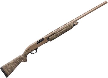 Picture of Winchester SXP Hybrid Hunter Pump Action Shotgun - 12Ga, 3.5", 28", Vented Rib, Chrome Plated Chamber & Bore, FDE Barrel And Receiver, Mossy Oak Bottomland Camo Synthetic Stock, TruGlo Fiber Optic Front Sight, Invector-Plus Flush, 4rds, (F,M,IC)