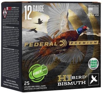 Picture of Federal Premium HI Bird Bismuth Upland Load Shotgun Ammo - 12Ga, 2-3/4", 1-1/4oz, #5, Bismuth, 1330fps, 25rds Box