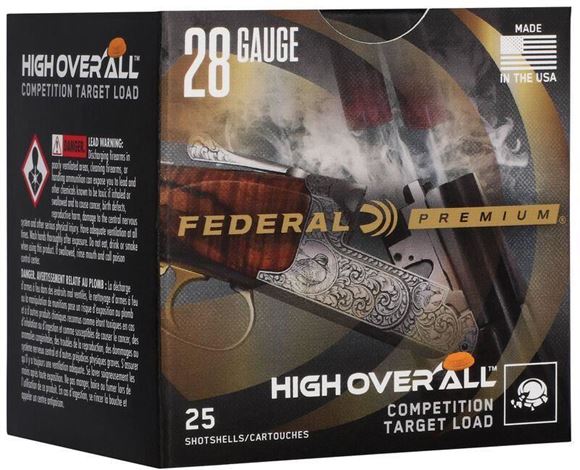 Picture of Federal Premium High Overall Competition Target Loads Shotgun Ammo - 28Ga, 2-3/4", 3/4oz., #8.5, 2 Dram EQ., 1250 fps, 250rds Case.