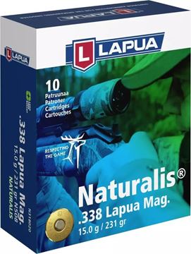 Picture of Lapua Naturalis Rifle Ammo - 338 Lapua Mag, 230Gr (15g), Naturalis LR Lead-Free Ballistic Tip, 10rds Box