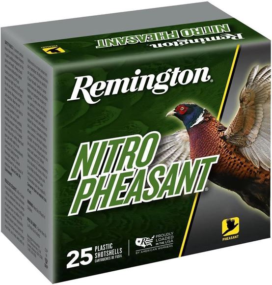 Picture of Remington Upland Loads, Nitro Pheasant Loads Shotgun Ammo - 20Ga, 3", MAX DE, 1-1/4oz, #5, Copper-Plated, 25rds Box, 1185fps