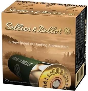 Picture of Sellier & Bellot Hunting Shotgun Ammo, Special Slug - 12Ga, 2-3/4", 1-1/8 oz, Slug, 25rds Box