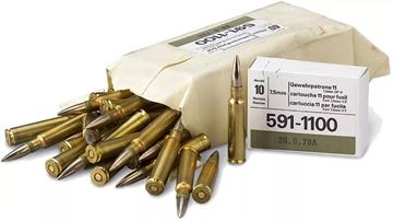 Picture of Swiss Army Surplus Rifle Ammo - 7.5x55mm (GP11), FMJ Lead Core, 10rds