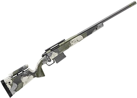 Picture of Springfield Armory 2020 Ridgeline Bolt Action Rifle - 6.5 Creedmoor, 22", Fluted Barrel, Black, Adjustable Carbon Fiber Stock, Evergreen Camo, TriggerTech 2.5-5 lbs, 5rds AICS Mag, Radial Muzzle Brake