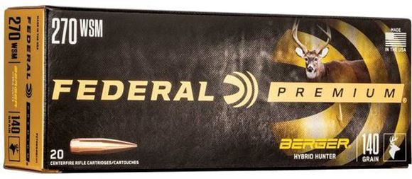 Picture of Federal Premium Ammo - 270 WSM, 140Gr, Berger Hybrid Hunter, 20rds Box