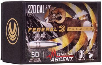 Picture of Federal Premium Rifle Bullets, Terminal Ascent - 270 Caliber (.277"), 136Gr, 50ct Box