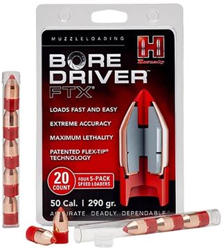 Picture of Hornady Muzzleloading projectiles - 50 Caliber (.499"), 290gr, Bore Driver FTX, 20rds box.