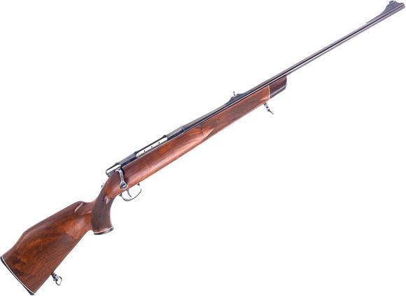 Picture of Used Carl Gustaf 3000 Deluxe (Sauer 80) Bolt-Action Rifle, 30-06 Sprg, 24" Barrel, Blued, Wood Stock, Iron Sights, Crack At Tang, Otherwise Good Condition