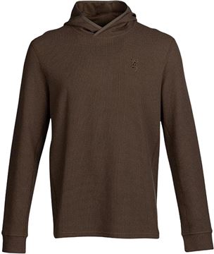 Picture of Browning Outdoor Clothing - Waffle Knit, Hooded Long Sleeve Shirts, Brown, Size M