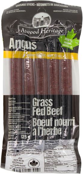 Picture of Atwood Heritage Sausage Snacks - Angus Beef, Mild, 5 Piece Pack, 125 Gram.