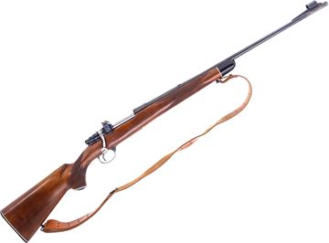 Picture of Used Husqvarna 3100 Bolt-Action Rifle, 30-06 Sprg, 24" Barrel, Blued, Wood Stock, Lyman Aperture Sight, Leather Sling, Good Condition