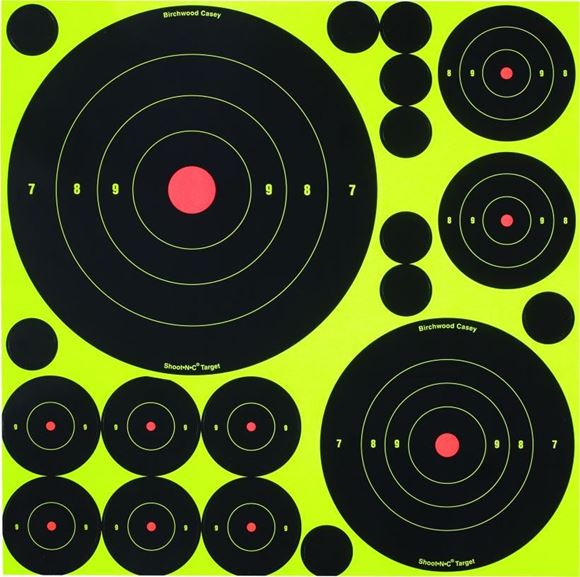 Picture of Birchwood Casey BC-34018 Shoot-N-C Variety Pack Self-Adhesive Target 5/Pk