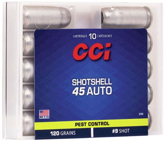 Picture of CCI 3745 Centerfire Pistol Shotshell 45 ACP, 120 Gr, 1100 fps 10 Rnd, Boxed