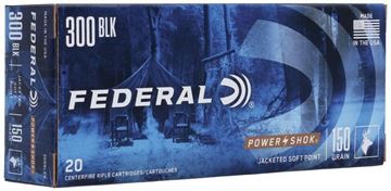 Picture of Federal 300BLKB Power-Shok Rifle Ammo 300 Blackout, SP, 150 Grains 1900fps, 20, Boxed