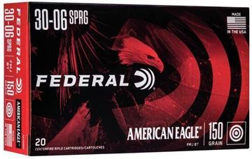 Picture of Federal AE3006N American Eagle Rifle Ammo 30-06 SPR, FMJBT, 150 Grains, 2910 fps, 20, Boxed