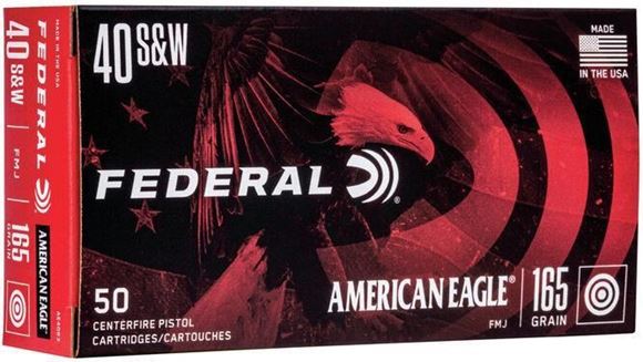 Picture of Federal AE40R3 American Eagle Pistol Ammo 40 S&W 165Gr 50Rnd FMJ