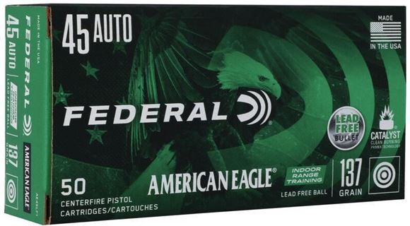 Picture of Federal AE45LF1 American Eagle IRT Lead Free, 45 Cal, Grain, Range, 50 Round Box